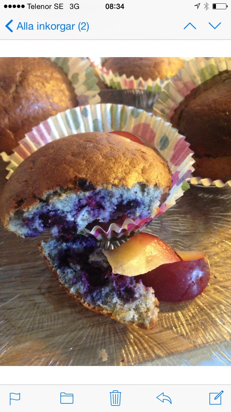 Muffins med blåbär Swedish Paleo