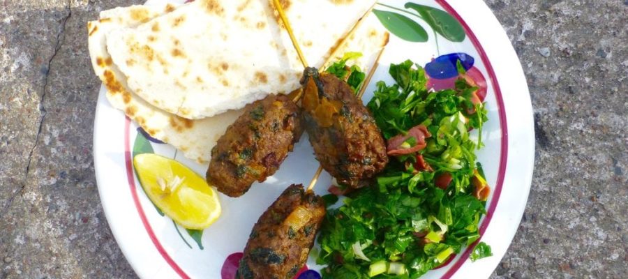 Köttfärsspett med tabbouleh