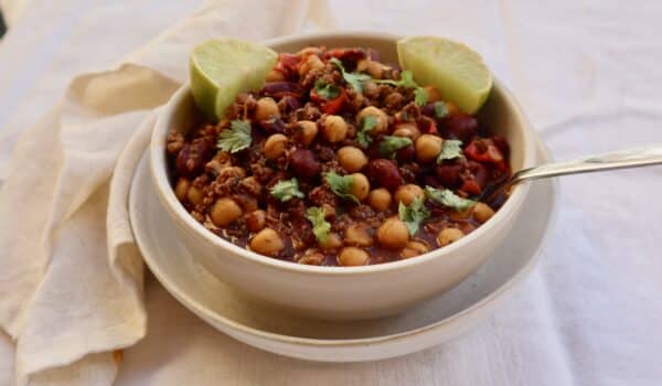 Chili con carne med kikärtor