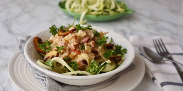 041 Carbonara med svarvad zucchini
