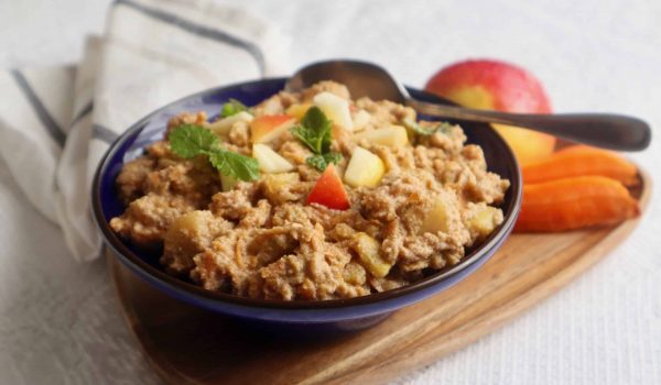 Äppel- och morotsgröt med kanel och vanilj