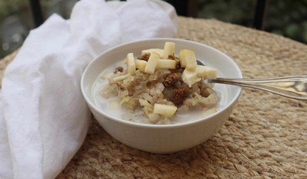 Blomkålsgröt med äpple och banan