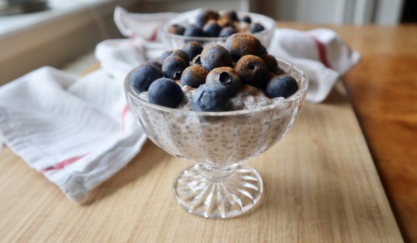 Chiapudding med vanilj, kanel och blåbär