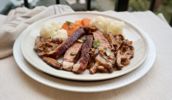 Entrecote med svampsås