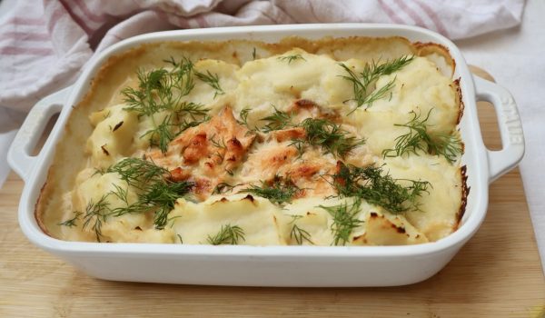 Fiskgratäng med lax