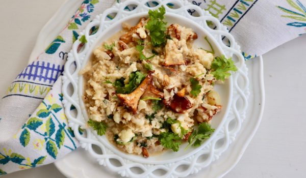 Kantarell-risotto med blomkål och persilja