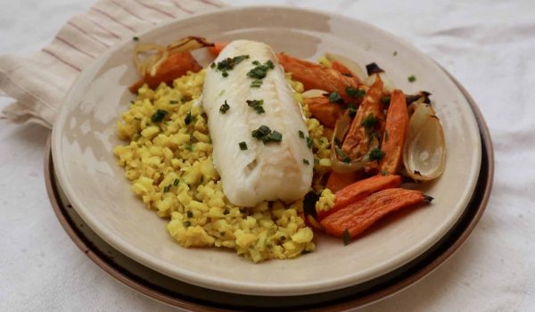 Torsk med blomkålsris