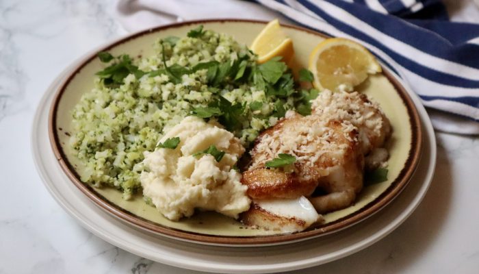 Torskrygg med pepparrotskräm och broccoliris